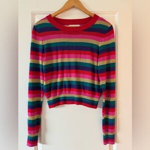 Spiritual Gangster Colorful Striped Women's Top- size small